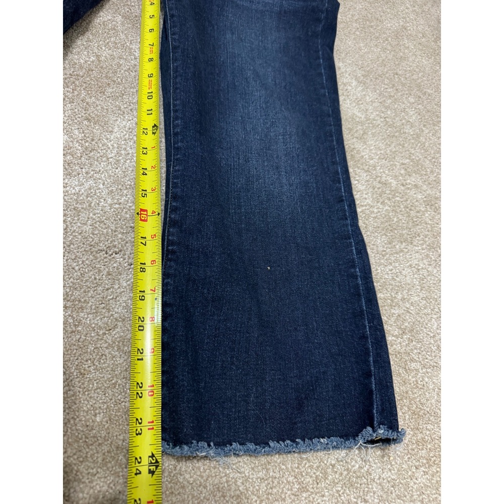 Judy Blue Los Angeles Dark Wash Wide Leg Raw Hem Jeans Crop Size 11/30 - Picture 9 of 10